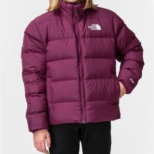 The North Face Kids Reversible Puffer Jacket | Purple & Gray | Girls M